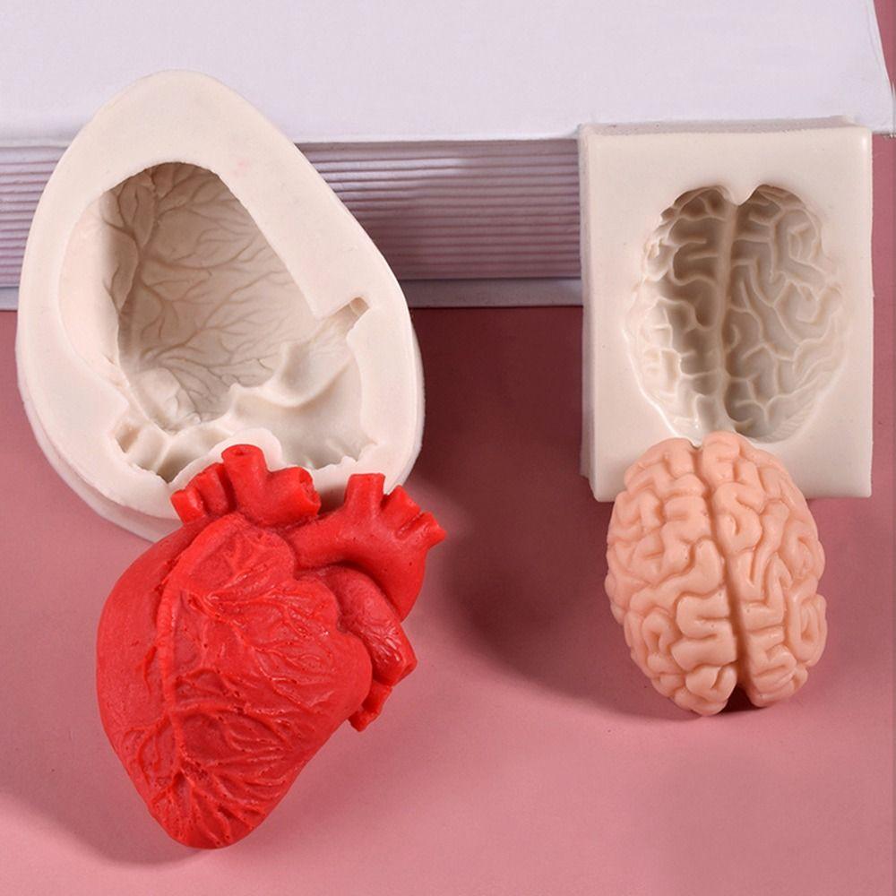 Fondant Drip Mold Cake Decorating Chocolate Mould Turn Sugar Halloween Brain Heart Silicone Mold