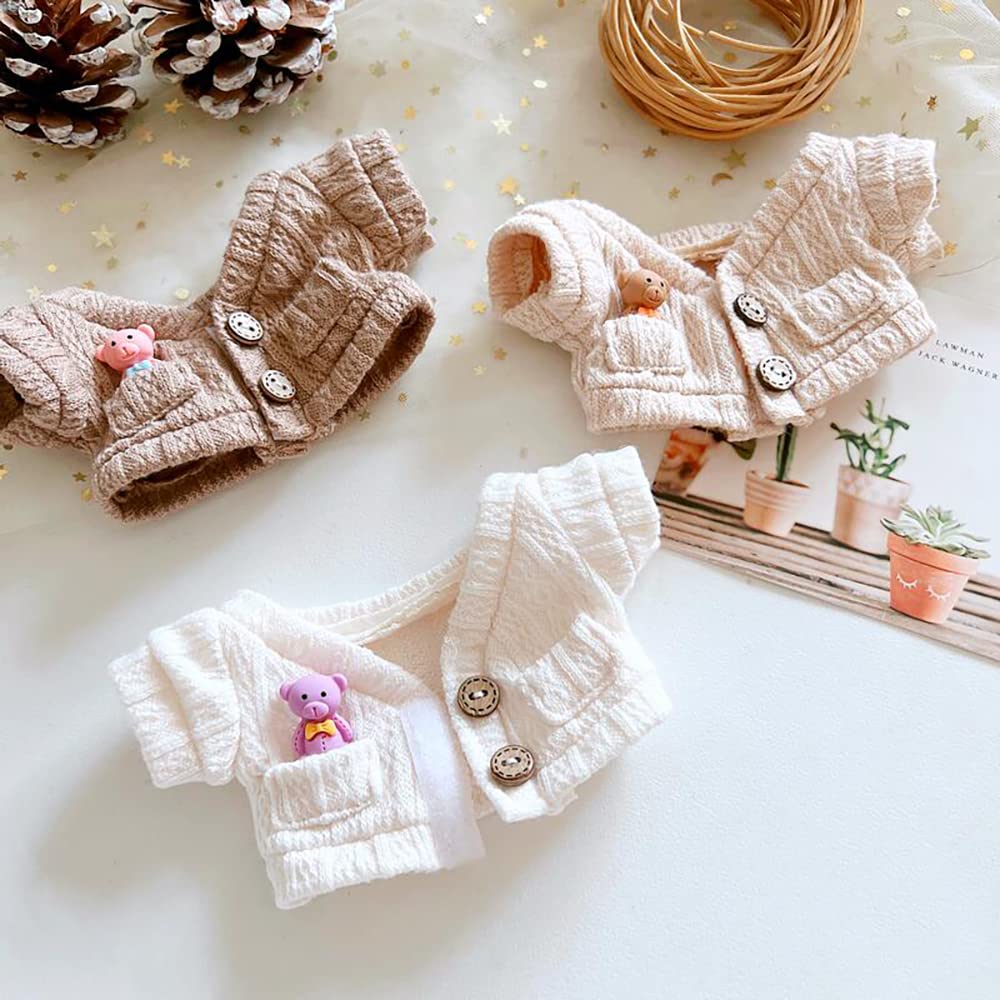 Niannyyhouse 20cm Plush Clothes Button Wombat Coat Doll Clothes Dress Up (dark Brown)