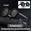 Нейтральная мода Новые регулируемые солнцезащитные очки с зумом, круглая оправа, для улицы, вождения, рыбалки, в стиле стимпанк, УФ400
