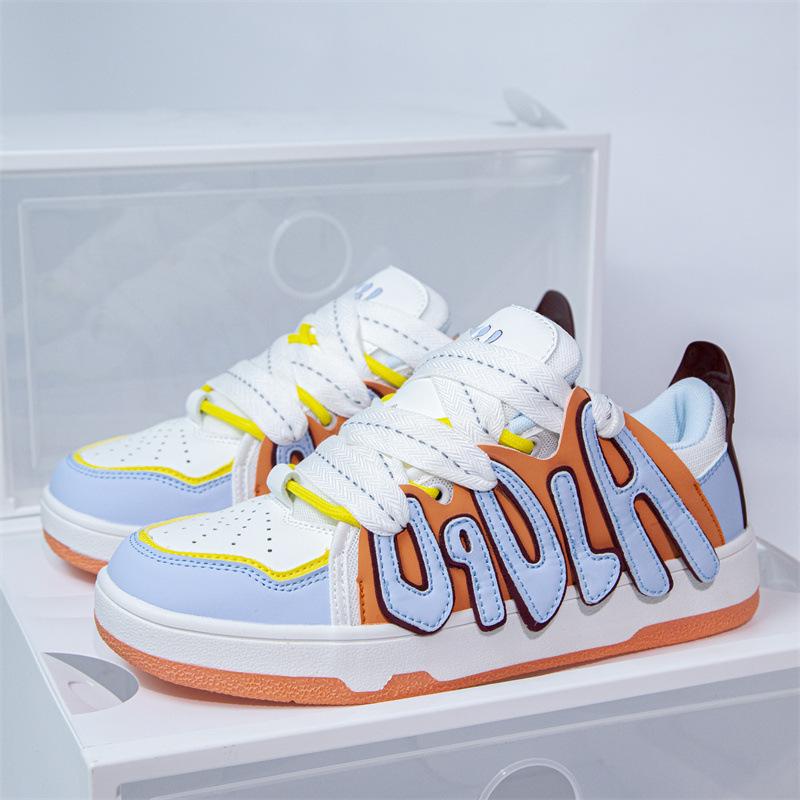 Женская обувь Мужская классическая хип-хоп обувь Y2K для скейтбординга Модные кроссовки Letters Bread для пар Студенты Спорт на открытом воздухе Повседневная обувь