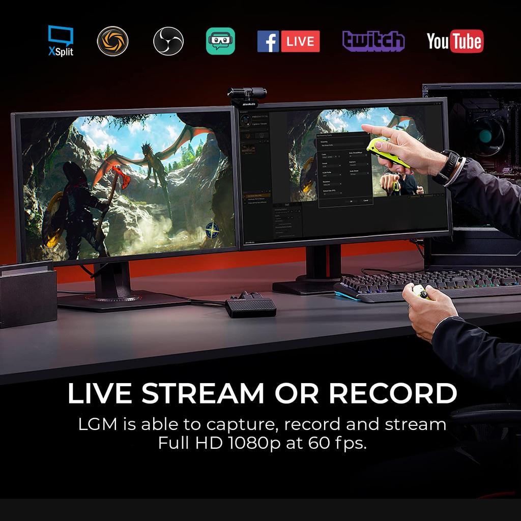 AVerMedia Live Gamer Full HD 1080P 60fps recording USB game compatible with Nintendo iPad import 1 Mini 2.0 capture, Switch, PS4, Xbox, iPhone,