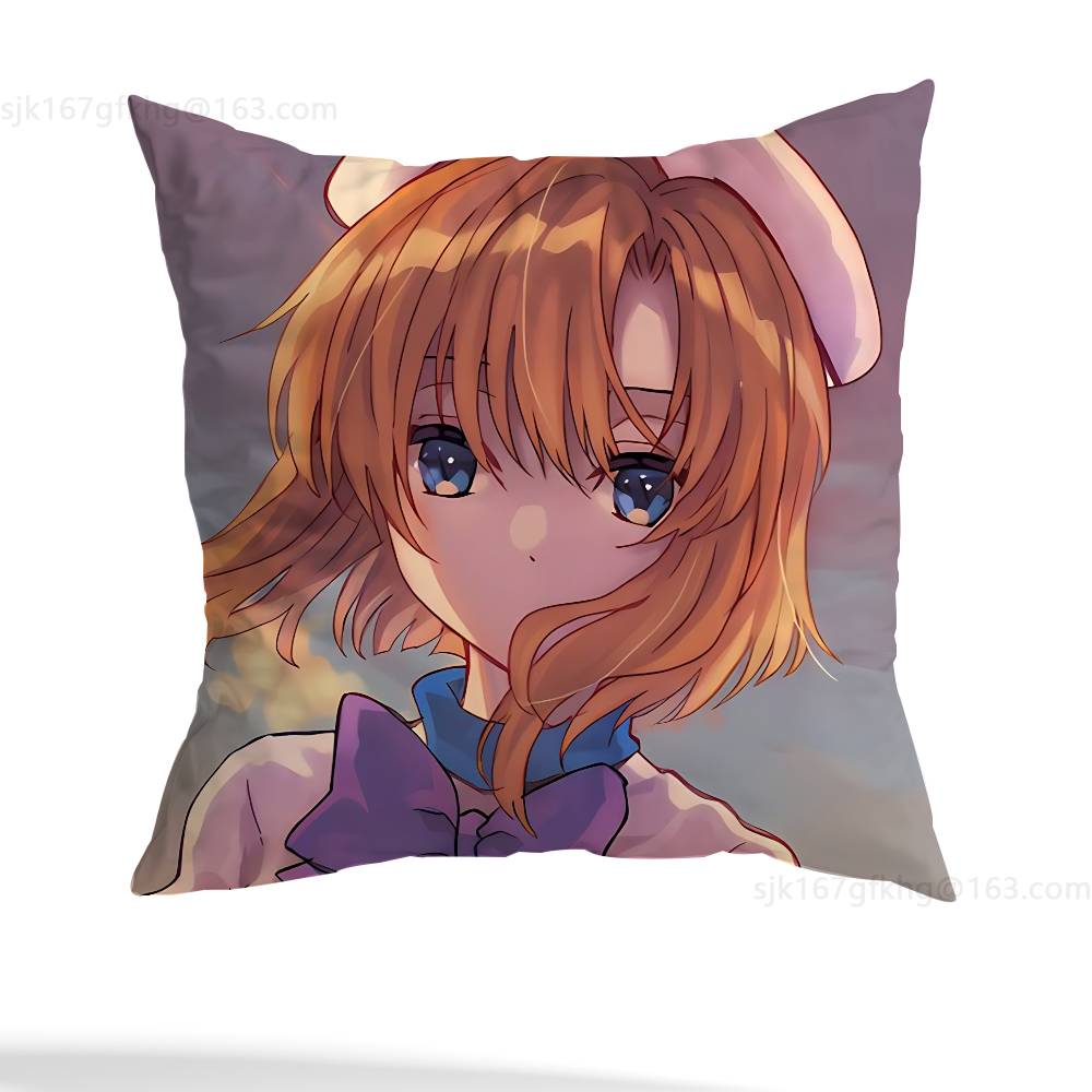 Аниме Higurashi Наволочка Квадратная Двусторонняя Печать Короткий Плюш Подушка для Дивана Наволочка для Спальни Прикроватная Подушка