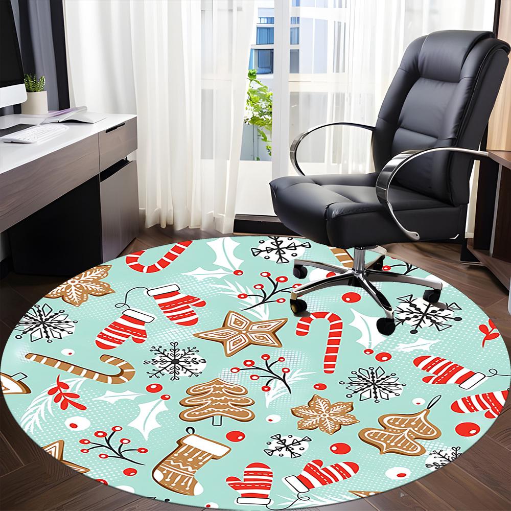 1pc Christmas Ornaments Chair Carpet for Office, Non-slip, Soft and Durable Office Rug for  Decoration, Perfect for Office yy251229157