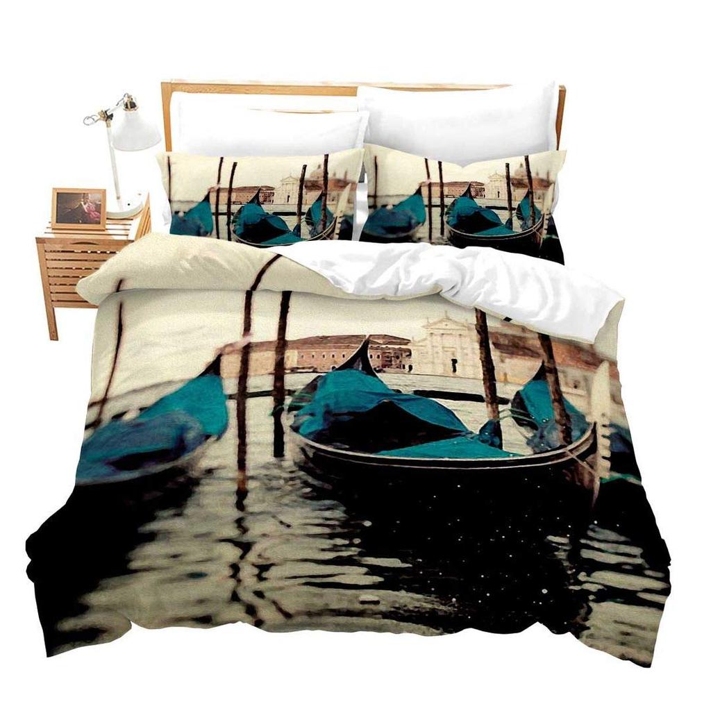 Sailing Ship Pattern Duvet Cover Set 3D Print Boat for Kid Teen Adult Bedding Set Polyester Comforter Cover Full King Twin Size