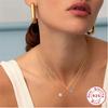 Стильное и простое в стиле High-End Sense S925 стерлингового серебра квадратное женское ожерелье на ключицу с четырьмя когтями, инкрустированное бриллиантами