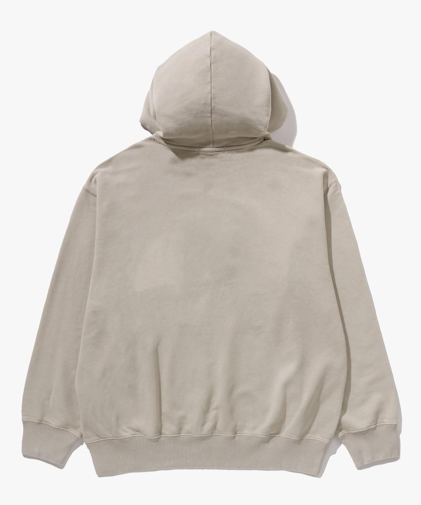 Garment Dye College Pullover Hoodie (M) Beige
