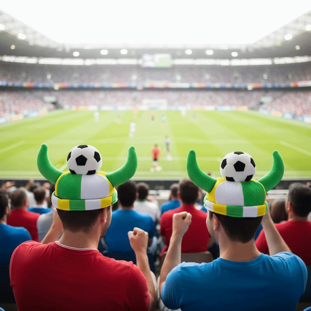 Soft Plush Material Soccer Fan Horn Hat Carnival Party Headwear Soccer Enthusiasts