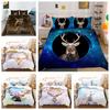 3D Printed Deer Bedding Christmas Animal Down Duvet Cover and Pillowcase 2/3pc King Queen Bed Full-size Duvet Cover Gift