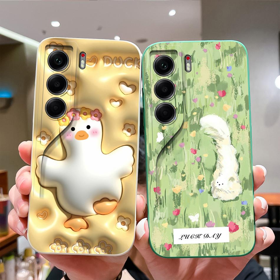 Чехол для телефона Tecno Camon 40 Pro Милые животные Мягкая задняя крышка Жидкий силиконовый корпус для телефона Camon40 Pro 4G 5G Защита от падения Funda