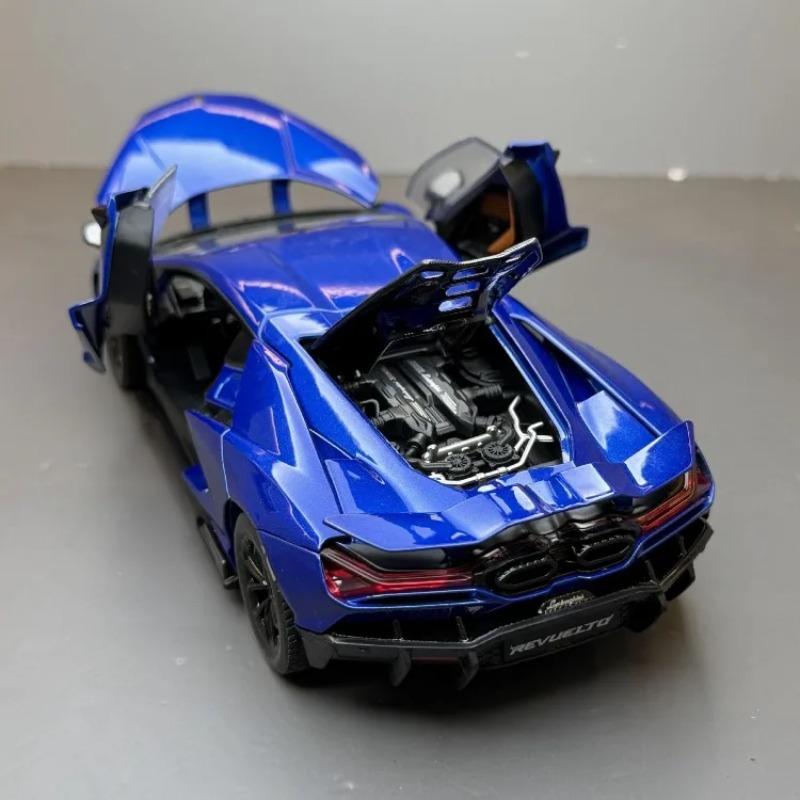 Симуляция 1/24 Lambor Revuelto Сплав Спортивный Автомобиль Модель Звук и Свет Игрушечный Автомобиль Коллекция Миниатюрная Машинка Домашний Декор