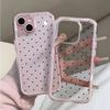 Прозрачный розовый чехол для телефона из ТПУ с черным горошком для iPhone 17 16 15 Pro Max 14 13 12 11 Pro 14 Plus, противоударный, мягкая крышка