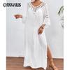 Summer Women's Beach Dress Fashion Hand Hook Splicing Coloured Ball Sexy Hollow Backless Loose Beach Long Cover-up