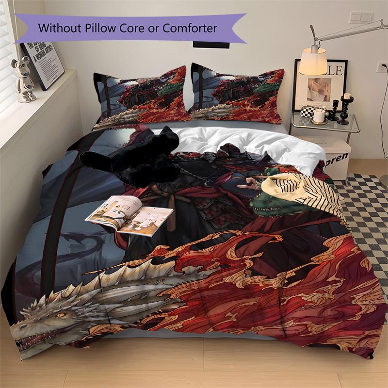 Dragon Warrior Bedding 3 Piece Set Hd Print Duvet Cover Pillowcases For Teens Adult Bedroom Decoration Christmas Gift C9211360