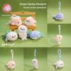 Cartoon Sea Creature Plush Charm With Durable Material For Bags And Car Keys