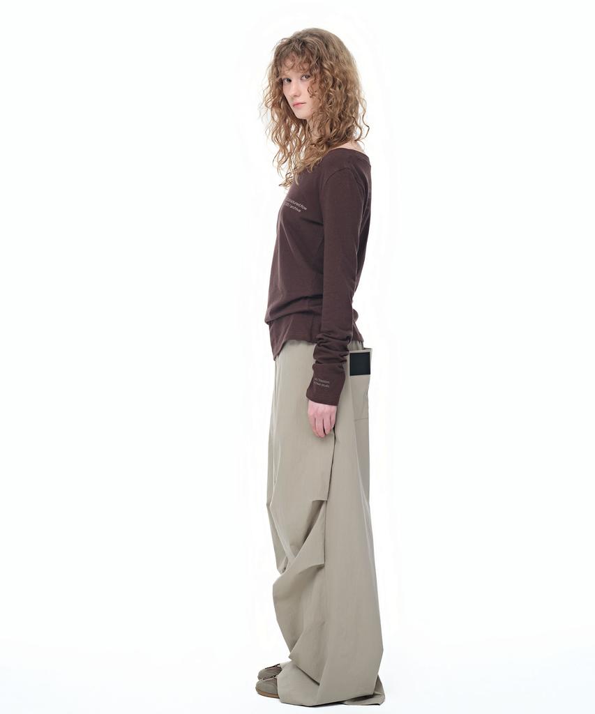 AEGO FREEDOM LAB Double Tuck Nylon Pants_Beige