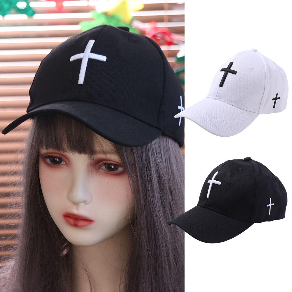 Casual Cross Baseball Cap Spring Duck Tongue Cap Versatile Cross Embroidered Hat Outdoor