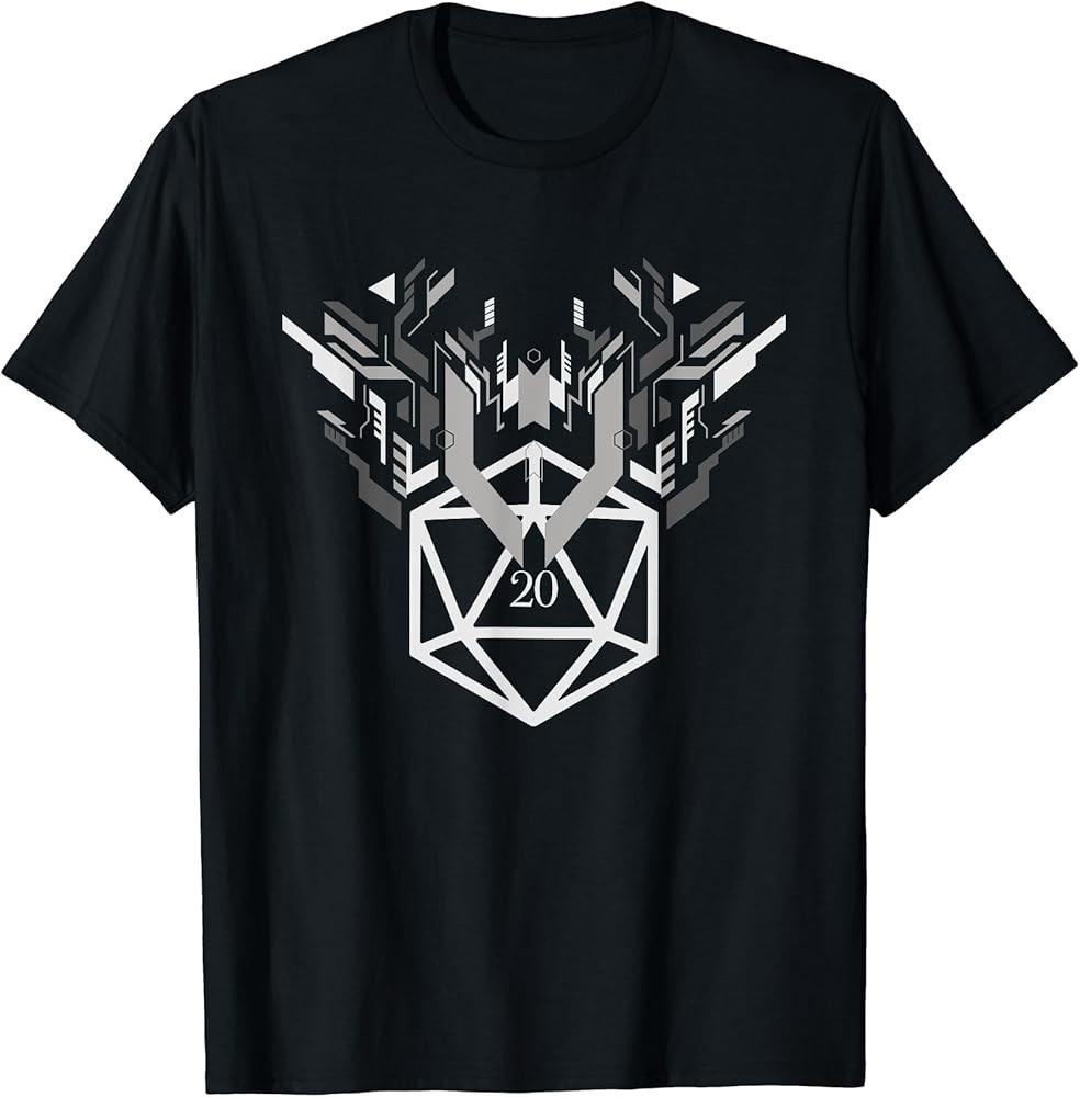Geometric Shapes Polyhedral D20 Dice Set Nerdy TShirt Unisex T-Shirt