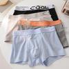 Men's Pure Cotton Breathable Boxer Briefs - Skin-Friendly, Solid Color Sports Shorts