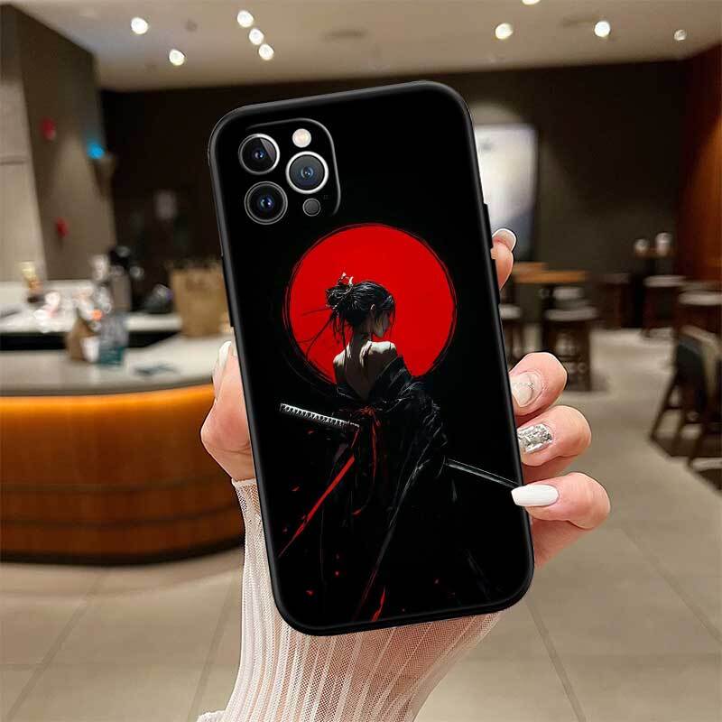 Japan Samurai Mask Shockproof Phone Case for iPhone 6 6s 7 8 11 12 13 14 15 16 17 16E XS Pro Max XR X SE Air