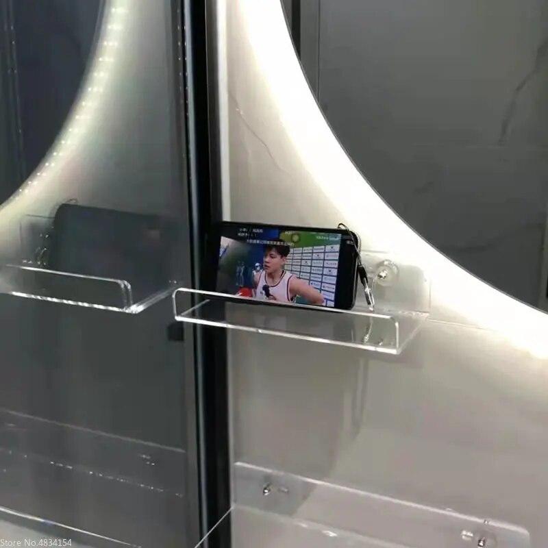 Настенная полка для ванной комнаты, акриловая, без сверления, прозрачная полка для унитаза, подвесная перегородка, без перфорированного держателя, кухонные полки