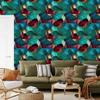 Ink Wallpaper Turquoise, Sea Blue and Burgundy for Living Room and Bedroom 50x1000