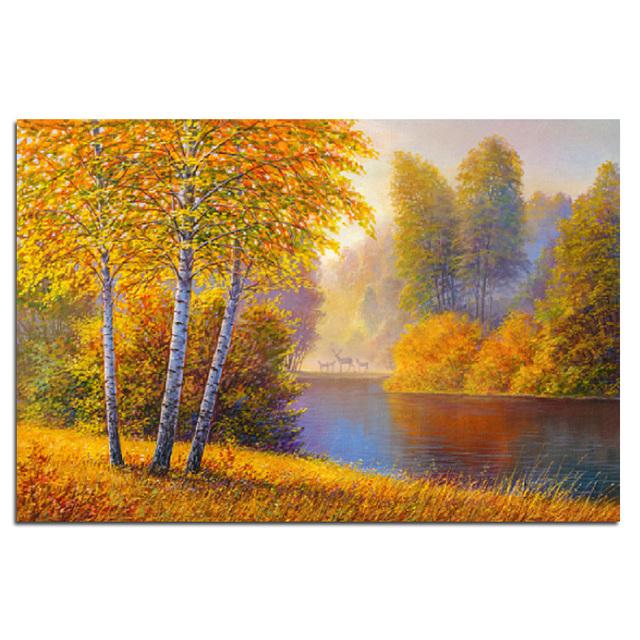 Картина маслом на холсте, художественные постеры и принты, красочные картины с древесными растениями, настенные картины для дома, украшение для гостиной, без рамки