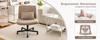 Modern Home Office – Height-Adjustable Swivel Chair without Armrests with Quiet Casters & Cushion – Elegant Fabric Chair for Study & Living Room