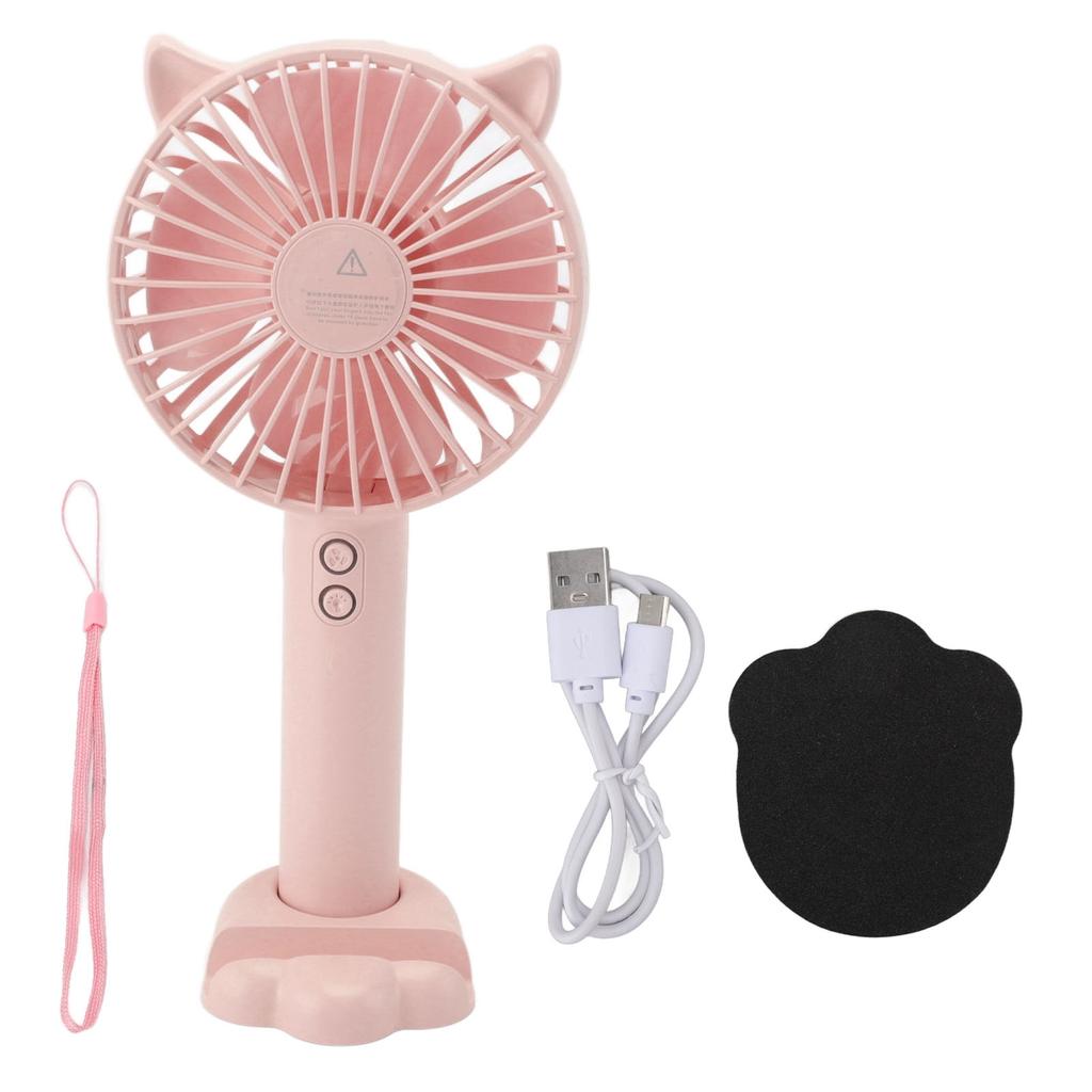 Hand Held Fan Portable USB Rechargeable Cute 3 Speed Wind Regulable ABS PC Battery Operated Fan for