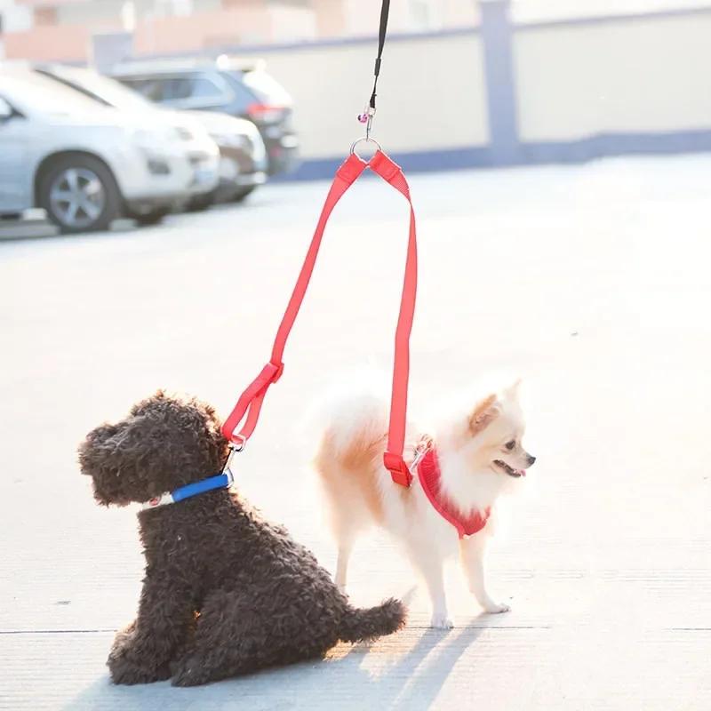 2026 Dual Dog Leash Coupler Adjustable Nylon Two Head Lead For Puppy Walking Training Small Large Dogs Outdoor Pet Supplies