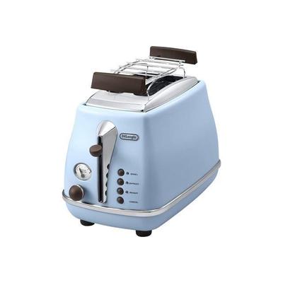 Тостер Icona Vintage - DELONGHI CTOV 2103.AZ - 2 слота - 6 положений - Синий и Коричневый
