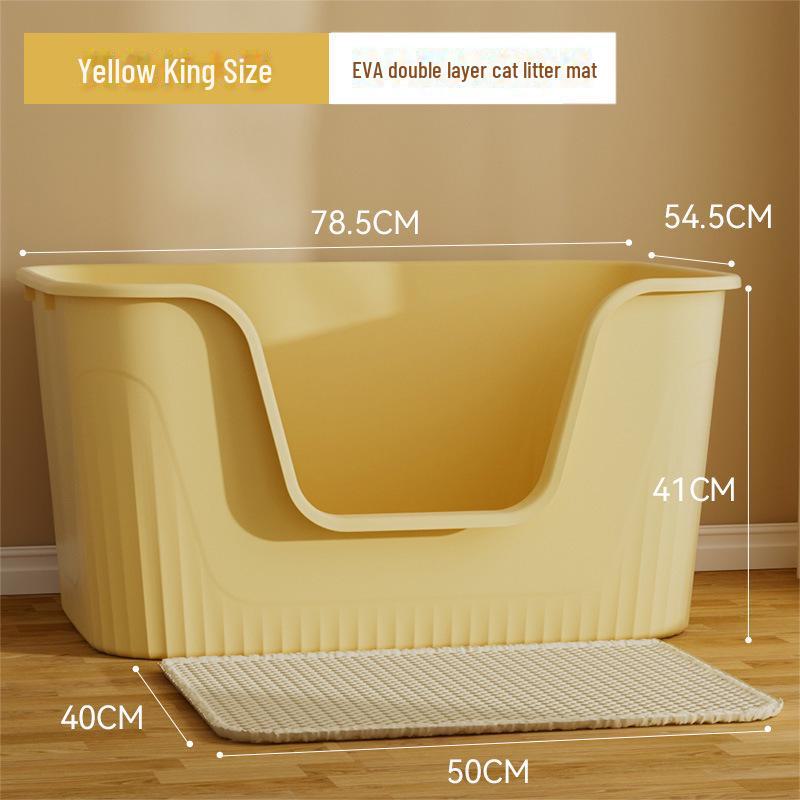 Extra Large Semi-Enclosed Cat Litter Box with Anti-Splash Design