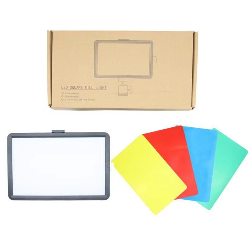 Светодиодные студийные светильники 2700-6000K Регулируемая яркость Питание от USB Дополнительный штатив и цветные фильтры для видеозаписи