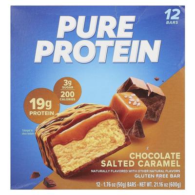 Батончики без глютена, Шоколадная соленая карамель, 12 батончиков, 1,76 унции (50 г) Каждый