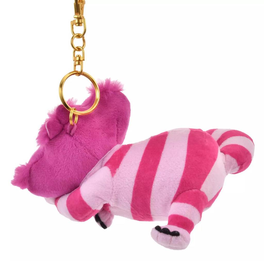 DISNEY Cheshire Cat Plush Keychain, Glow-in-the-Dark Pink ( CHESHIRE CAT ) Japan NEW
