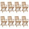 Day and Night - Day and Night Folding Garden Chairs 8 Units and Cushions Solid Acacia Wood