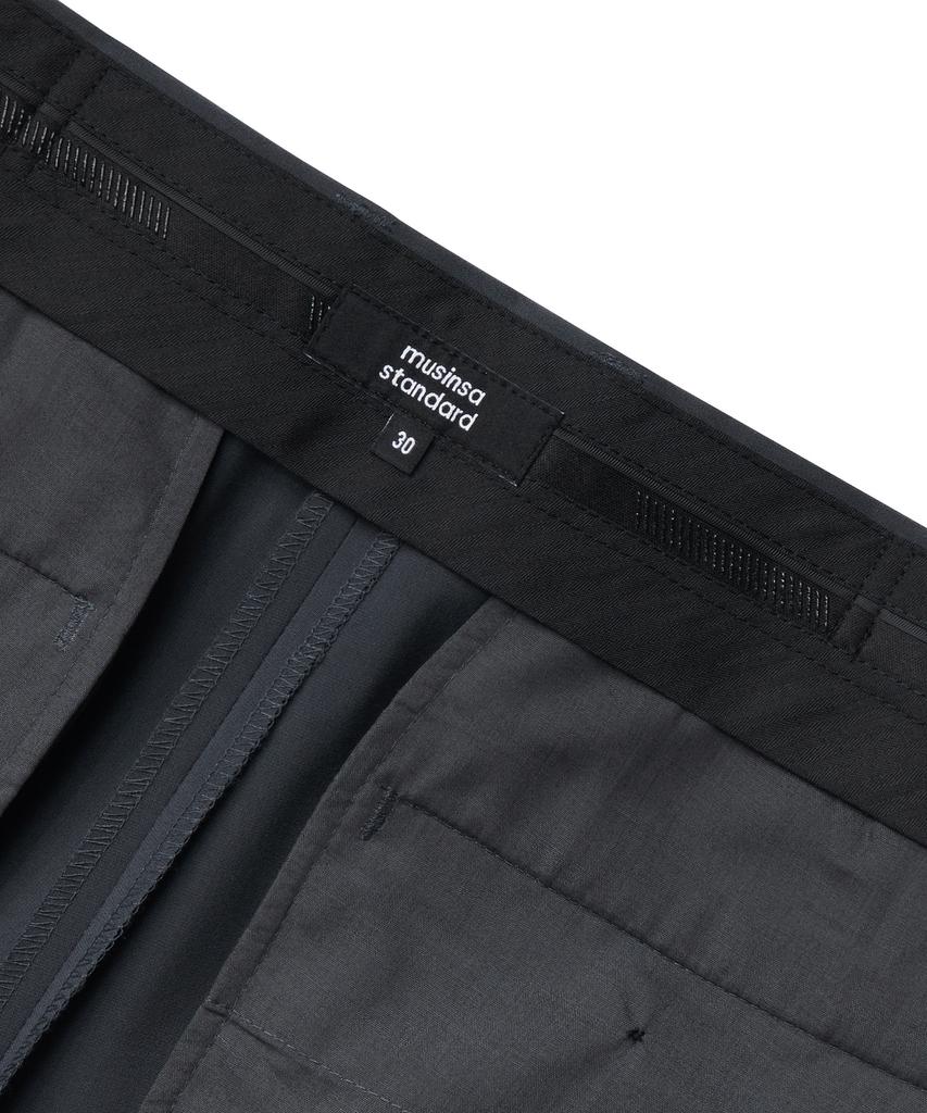 MUSINSA STANDARD [Cooltandard] Real Wide Hidden Banding Slacks [Iron Gray]