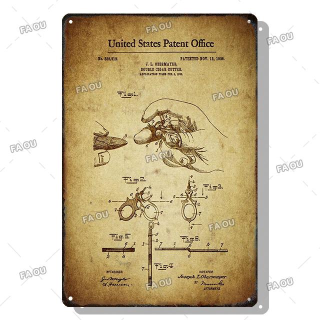 Сигары Винтажные металлические плакаты Виски Ретро жестяные вывески Бар Кафе Настенное искусство Декоративная табличка Современный дом Декор гостиной Эстетика