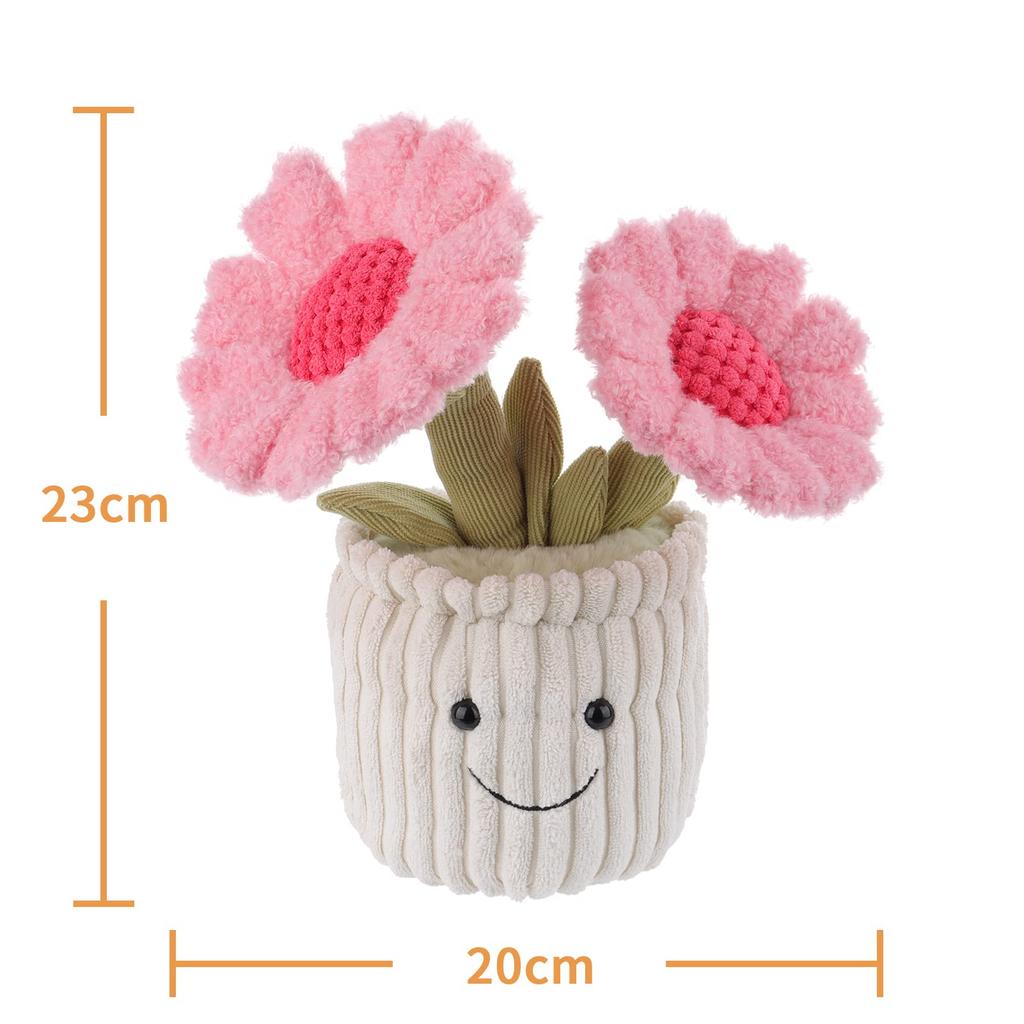 Apricot Lamb Potted Sunflower Plush Soft and Cute Stuffed Animal for Babies and Plush Potted 23cm Children's Animal, Boys, Sunflower,