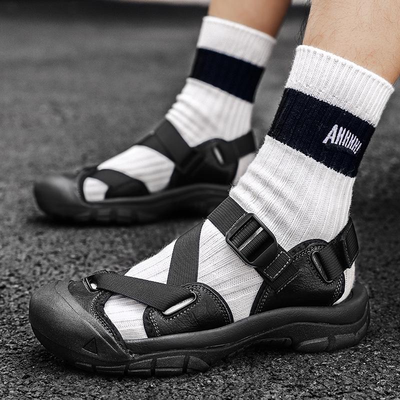 Summer Men's Casual Soft Sandals Comfortable Breathable Men's Walking Shoes Roman Non-slip Outdoor Beach Sandals Sneakers