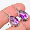 Natural Brazilian Amethyst Gemstone 925 Solid Sterling Silver Earring 1.25" b3C27