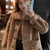 Пальто из искусственной овечьей шерсти женское 2024 года осень-зима новый иностранный стиль корейская версия свободный длинный рукав бархатный утолщенный топ молодой