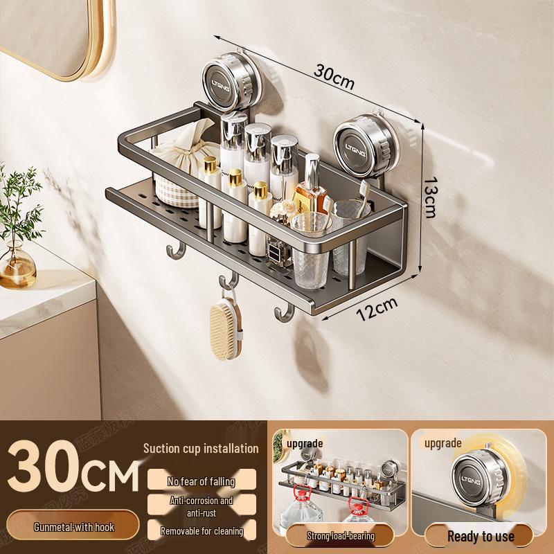 Настенная алюминиевая полка для полотенец и ванной комнаты на присосках