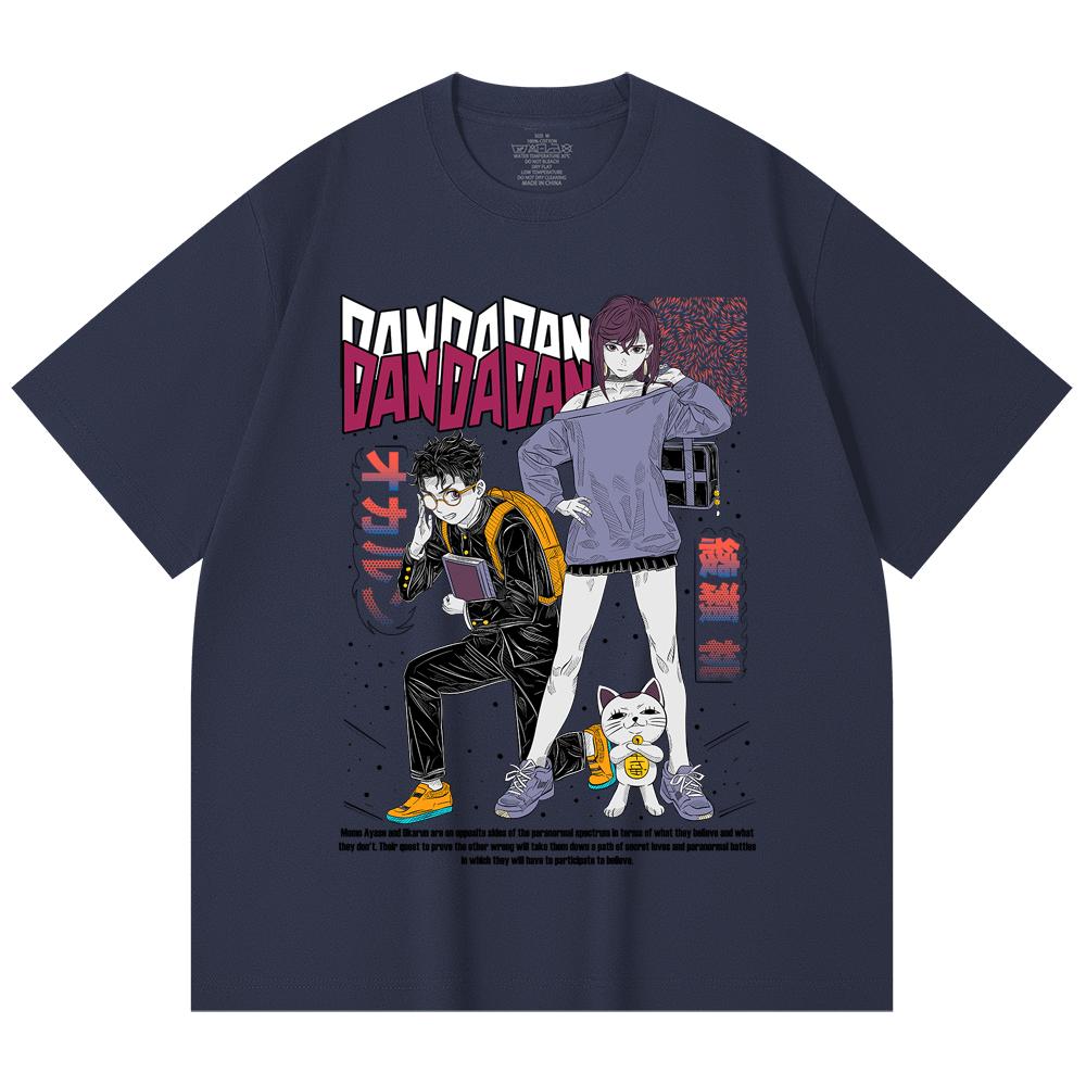 230 Gsm 100% Cotton Dandadan V1 Momo Okarun Print Unisex Heavy Cotton T Shirt