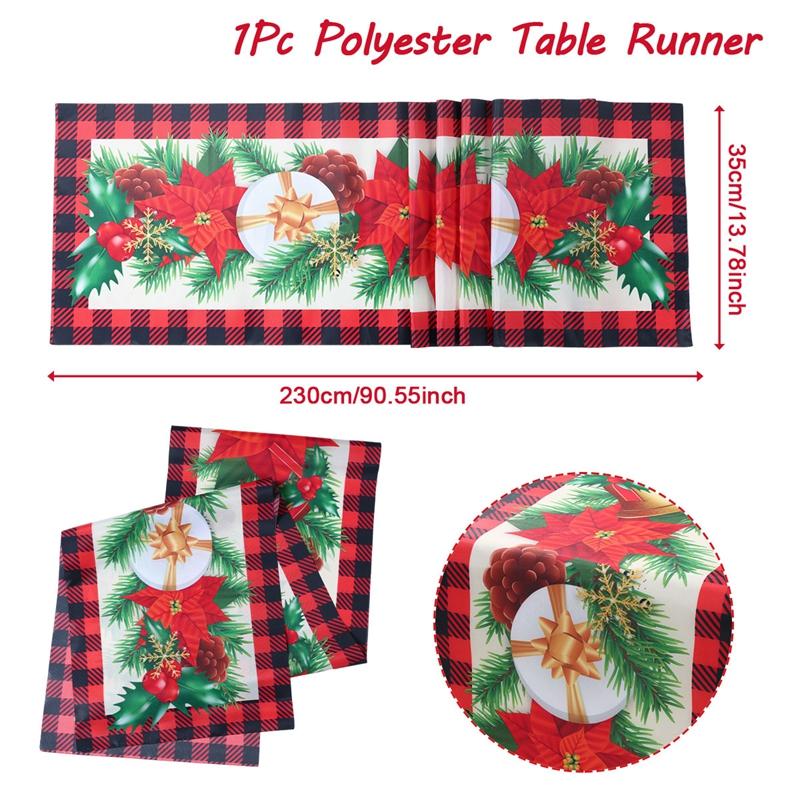 Рождественская дорожка для стола Веселые рождественские украшения для дома 2024 года дорожка для стола Рождественские украшения Navidad Natal Подарок на Новый год 2025