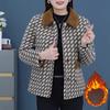 Middle-aged Mother's Autumn and Winter Coat New Style Middle-aged and Elderly Women's Outer Wear Plaid Square Collar