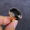 Кольцо из меди с дымчатым топазом, размер 8