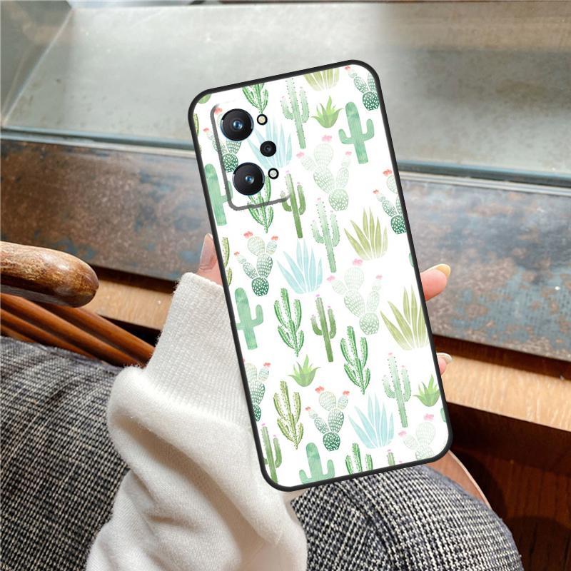 Cactus Pattern Case For Realme 15 Pro GT7 GT6 11 12 13 14 Pro Plus C55 C51 C53 C35 C33 C61 C65 C67 C71 C75