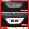 Stainless Steel Car Armrest Rear USB Port Panel Cover Trim Sticker for Volkswagen T ROC TROC VWT-roc 2017 - 2022