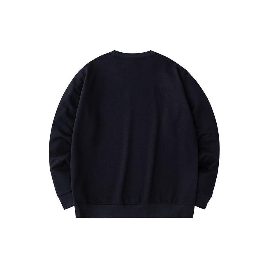 Anta Lifestyle Series Graffiti Print Crew Neck Pullover Knit Sweatshirt Unisex Sweatshirt Black 972418706-4