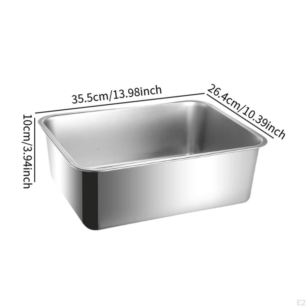 Cat Litter Box Toilet Stainless Steel Bedpan High Sided Easy To Clean Open Top Splashproof for